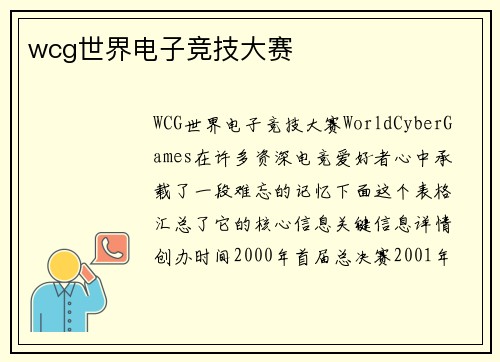wcg世界电子竞技大赛